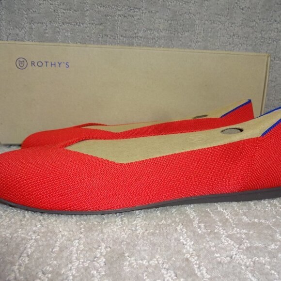 Rothys The Flat Women's Size 8.5 US Red Ruby Round Toe Slip on Flats Shoes - Picture 4 of 11